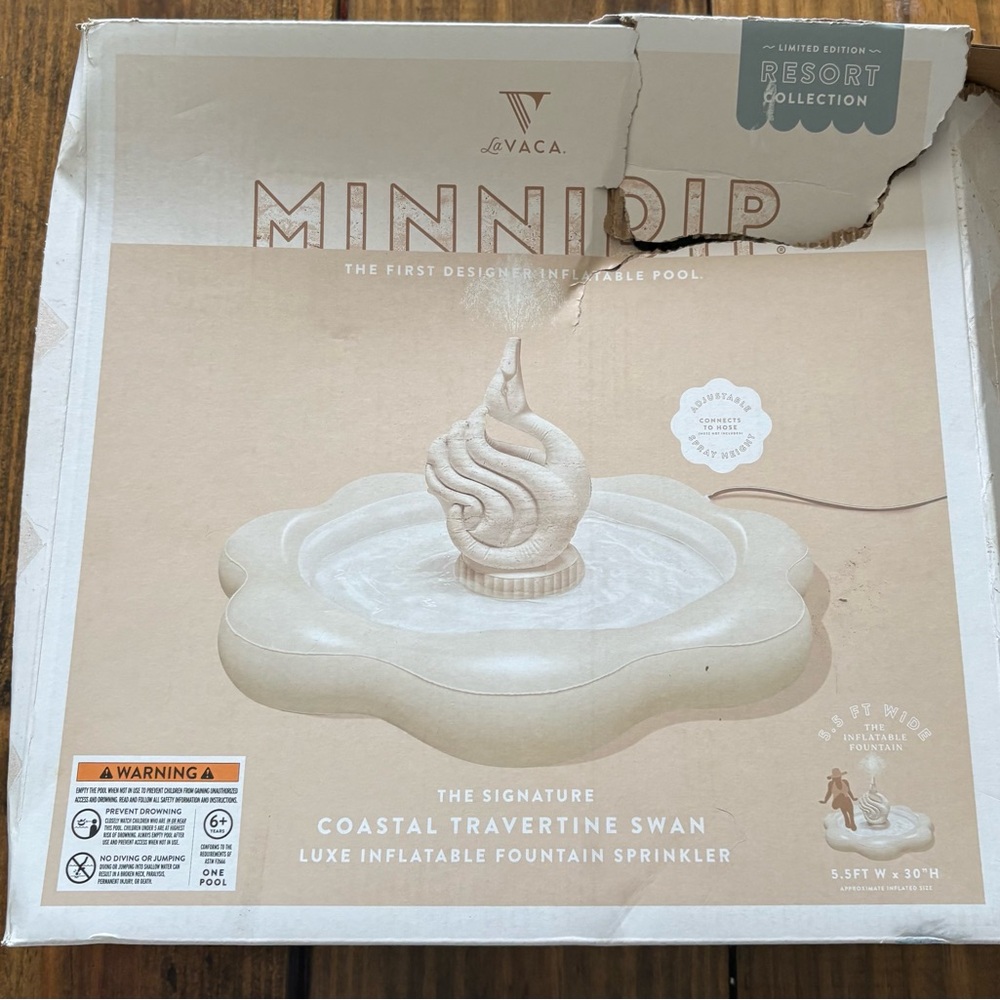 Minnidip Coastal Travertine Swan Inflatable Pool